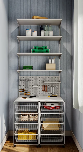 Мастерская на лоджии остекленной окнами Melke.