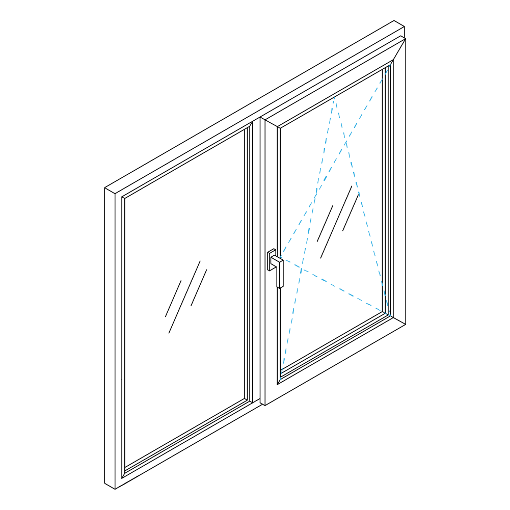 Двустворчатое окно 1300×1200