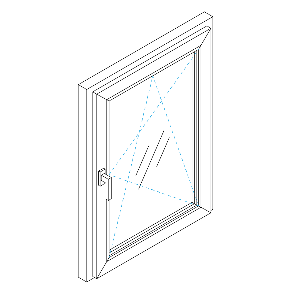 Окно поворотно-откидное 600×600