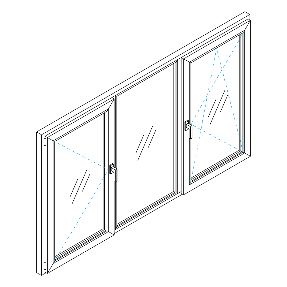 Трехстворчатое окно 1750×1440