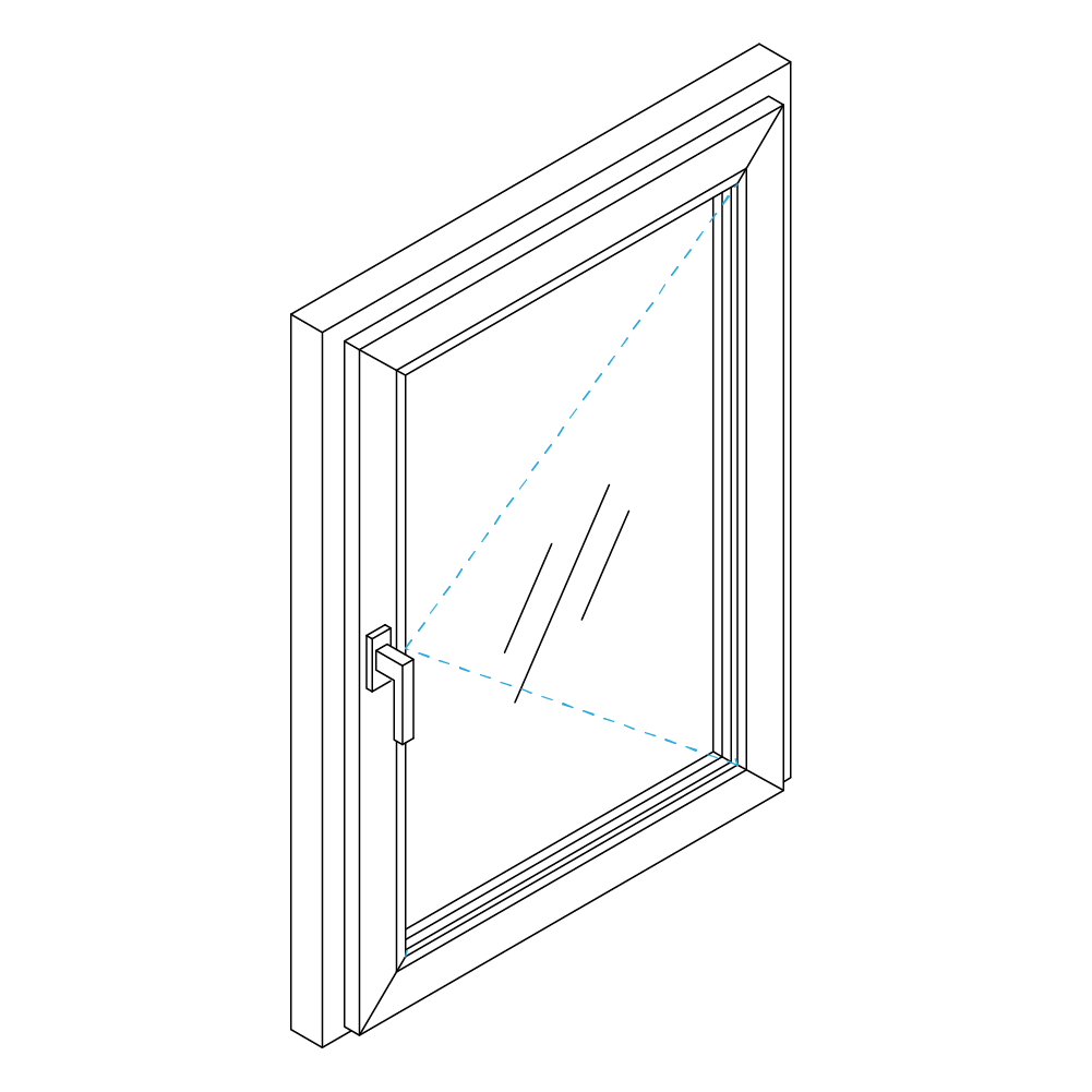 Окно поворотное 650×600