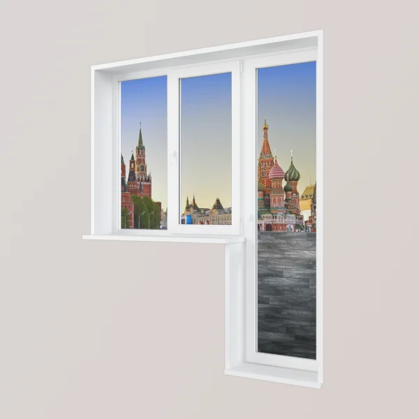 Иллюстрация к Балконный блок с прозрачной дверью